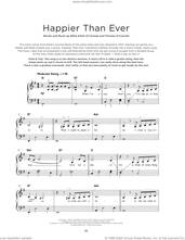 Cover icon of Happier Than Ever, (beginner) sheet music for piano solo by Billie Eilish, beginner skill level