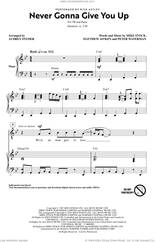 Cover icon of Never Gonna Give You Up (arr. Audrey Snyder) sheet music for choir (TB: tenor, bass) by Rick Astley, Audrey Snyder, Matthew Aitken, Mike Stock and Pete Waterman, intermediate skill level