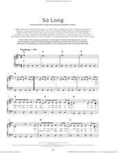 Cover icon of So Long sheet music for piano solo by ABBA, Benny Andersson and Bjorn Ulvaeus, beginner skill level