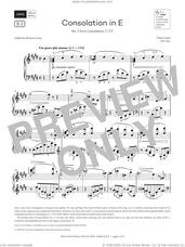 Cover icon of Consolation in E (Grade 8, list B3, from the ABRSM Piano Syllabus 2025 and 2026) sheet music for piano solo by Franz Liszt, classical score, intermediate skill level