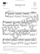 Cover icon of Sonata in G (Grade 4, list A2, from the ABRSM Piano Syllabus 2025 and 2026) sheet music for piano solo by Domenico Cimarosa, classical score, intermediate skill level