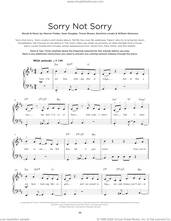 Cover icon of Sorry Not Sorry sheet music for piano solo by Demi Lovato, Sean Douglas, Trevor Brown, Warren Felder and William Simmons, beginner skill level