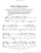 Cover icon of Don't Matter Now sheet music for piano solo by George Ezra and Joel Pott, beginner skill level