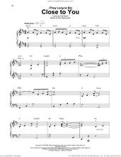 Cover icon of (They Long To Be) Close To You sheet music for harp solo by Carpenters, Burt Bacharach and Hal David, intermediate skill level