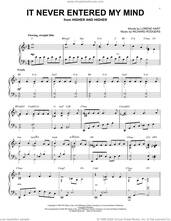 Cover icon of It Never Entered My Mind (arr. Brent Edstrom) sheet music for piano solo by Richard Rodgers, Brent Edstrom, Lorenz Hart and Rodgers & Hart, intermediate skill level