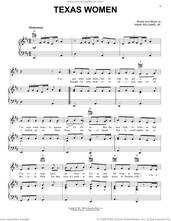Cover icon of Texas Women sheet music for voice, piano or guitar by Hank Williams, Jr., intermediate skill level