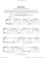 Cover icon of Human sheet music for piano solo by Rag'n'Bone Man, Jamie Hartman, Nick Monson and Rory Graham, beginner skill level