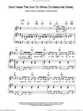 Cover icon of Don't Need The Sun To Shine (To Make Me Smile) sheet music for voice, piano or guitar by Gabrielle and Jonathan Shorten, intermediate skill level