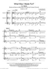 Cover icon of What Was I Made For? (arr. Jake Alexander) sheet music for choir (SSA: soprano, alto) by Billie Eilish and Jake Alexander, intermediate skill level
