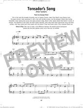 Cover icon of Toreador Song sheet music for piano solo by Georges Bizet, classical score, beginner skill level