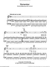 Cover icon of Remember sheet music for voice, piano or guitar by John Lennon, intermediate skill level