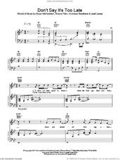 Cover icon of Don't Say It's Too Late sheet music for voice, piano or guitar by Westlife and Brian McFadden, intermediate skill level
