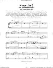 Cover icon of Minuet In G Major, BWV Anh. 114 sheet music for piano solo by Christian Petzold, classical score, beginner skill level