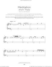 Cover icon of Meditation (from Thais) sheet music for piano solo by Jules Massenet, classical score, beginner skill level