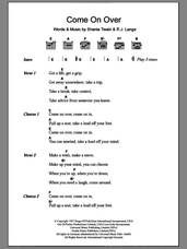 Cover icon of Come On Over sheet music for guitar (chords) by Shania Twain and Robert John Lange, intermediate skill level