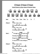 Cover icon of C'mon C'mon C'mon sheet music for guitar (chords) by Bryan Adams and Gretchen Peters, intermediate skill level