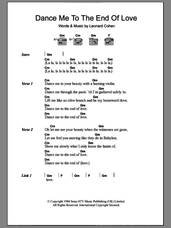 Cover icon of Dance Me To The End Of Love sheet music for guitar (chords) by Leonard Cohen, intermediate skill level