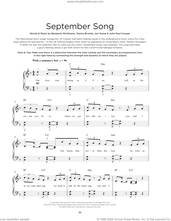 Cover icon of September Song sheet music for piano solo by JP Cooper, Benjamin McIldowie, John Paul Cooper, Jon Cobbe Hume and Teemu Brunila, beginner skill level