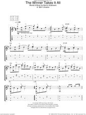 Cover icon of The Winner Takes It All sheet music for guitar solo (easy tablature) by ABBA, Benny Andersson and Bjorn Ulvaeus, easy guitar (easy tablature)