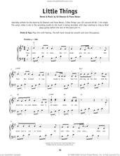 Cover icon of Little Things sheet music for piano solo by One Direction, Ed Sheeran and Fiona Bevan, beginner skill level