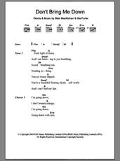 Cover icon of Don't Bring Me Down sheet music for guitar (chords) by Sia and Blair MacKichan, intermediate skill level