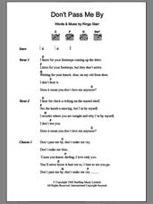 Cover icon of Don't Pass Me By sheet music for guitar (chords) by The Beatles and Ringo Starr, intermediate skill level