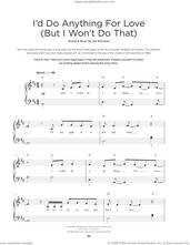 Cover icon of I'd Do Anything For Love (But I Won't Do That) sheet music for piano solo by Meat Loaf and Jim Steinman, beginner skill level