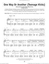 Cover icon of One Way Or Another (Teenage Kicks) sheet music for piano solo by One Direction, Deborah Harry and Nigel Harrison, beginner skill level