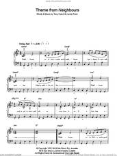 Cover icon of Theme From Neighbours, (easy) sheet music for piano solo by Tony Hatch and Jackie Trent, easy skill level