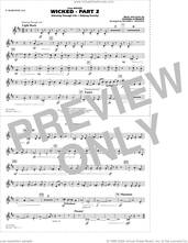 Cover icon of Wicked, part 2 (arr. richard l. saucedo) sheet music for marching band (Eb baritone sax) by Stephen Schwartz and Richard L. Saucedo, intermediate skill level