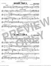 Cover icon of Wicked, part 3 (arr. richard l. saucedo) sheet music for marching band (1st Bb trumpet) by Stephen Schwartz and Richard L. Saucedo, intermediate skill level