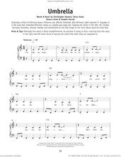 Cover icon of Umbrella sheet music for piano solo by Rihanna and Jay-Z, Christopher Stewart, Shawn Carter, Terius Nash and Thaddis Harrell, beginner skill level