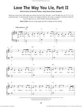 Cover icon of Love The Way You Lie, Pt. 2 sheet music for piano solo by Rihanna feat. Eminem, Alexander Grant, Holly Hafermann and Marshall Mathers III, beginner skill level