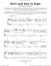 Cover icon of Don't Look Back In Anger sheet music for piano solo by Oasis and Noel Gallagher, beginner skill level