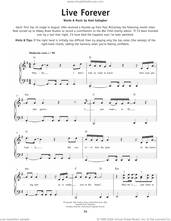 Cover icon of Live Forever sheet music for piano solo by Oasis and Noel Gallagher, beginner skill level