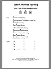 Cover icon of Early Christmas Morning sheet music for guitar (chords) by Cyndi Lauper and Jan Pulsford, intermediate skill level