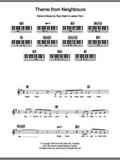 Cover icon of Theme From Neighbours sheet music for piano solo (chords, lyrics, melody) by Tony Hatch and Jackie Trent, intermediate piano (chords, lyrics, melody)