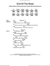 Cover icon of End Of The Road sheet music for guitar (chords) by Boyz II Men, Antonio Reid, Daryl Simmons and Kenneth Edmonds, intermediate skill level
