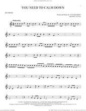 Cover icon of You Need To Calm Down sheet music for recorder solo by Taylor Swift and Joel Little, intermediate skill level