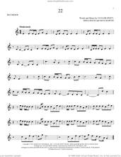 Cover icon of 22 sheet music for recorder solo by Taylor Swift, Max Martin and Shellback, intermediate skill level