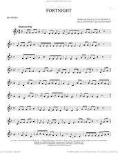 Cover icon of Fortnight (feat. Post Malone) sheet music for recorder solo by Taylor Swift, Austin Post and Jack Antonoff, intermediate skill level