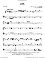 Cover icon of Loml sheet music for recorder solo by Taylor Swift and Aaron Dessner, intermediate skill level