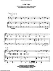 Cover icon of She Said sheet music for voice, piano or guitar by Plan B, Benjamin Ballance-Drew, Casell, Eric Appapoulay and Tom Goss, intermediate skill level