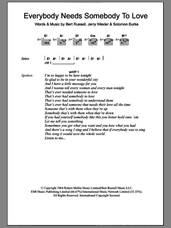 Cover icon of Everybody Needs Somebody To Love sheet music for guitar (chords) by Solomon Burke, Bert Russell and Jerry Wexler, intermediate skill level