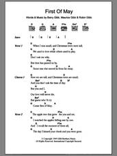 Cover icon of First Of May sheet music for guitar (chords) by Bee Gees, Barry Gibb, Maurice Gibb and Robin Gibb, intermediate skill level
