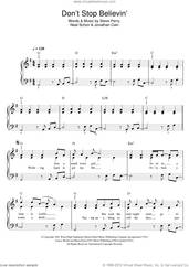 Cover icon of Don't Stop Believin' sheet music for piano solo by Glee Cast, Journey, Miscellaneous, Jonathan Cain, Neal Schon and Steve Perry, easy skill level