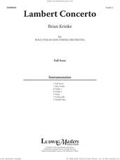 Cover icon of Lambert Concerto (for Violin and String Orchestra) (COMPLETE) sheet music for orchestra by Brian Krinke, intermediate skill level