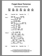 Cover icon of Forget About Tomorrow sheet music for guitar (chords) by Feeder and Grant Nicholas, intermediate skill level