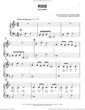 Cover icon of Ride (from Cars 3) sheet music for piano solo (big note book) by ZZ Ward featuring Gary Clark Jr., Dave Bassett, Evan Bogart and Zsuzsanna Ward, easy piano (big note book)