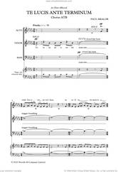 Cover icon of Te Lucis Ante Terminum sheet music for choir (ATB) by Paul Mealor, intermediate skill level